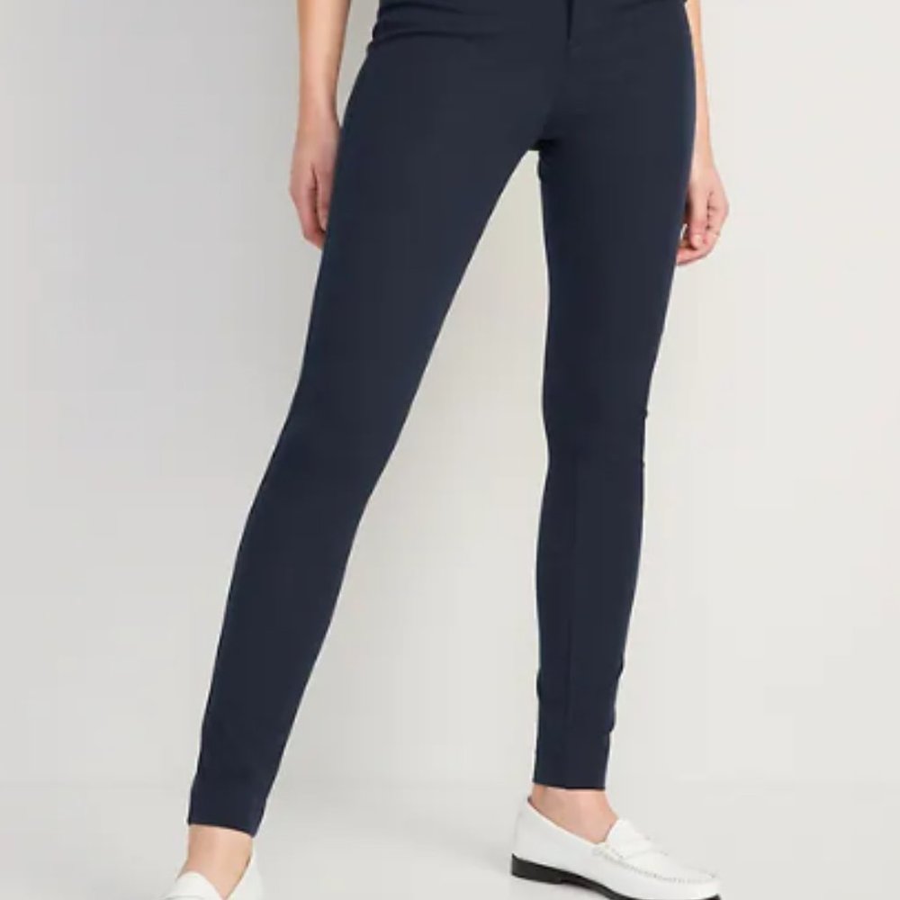 Navy Blue High-Waisted Pixie Skinny Pants for Women Size 10